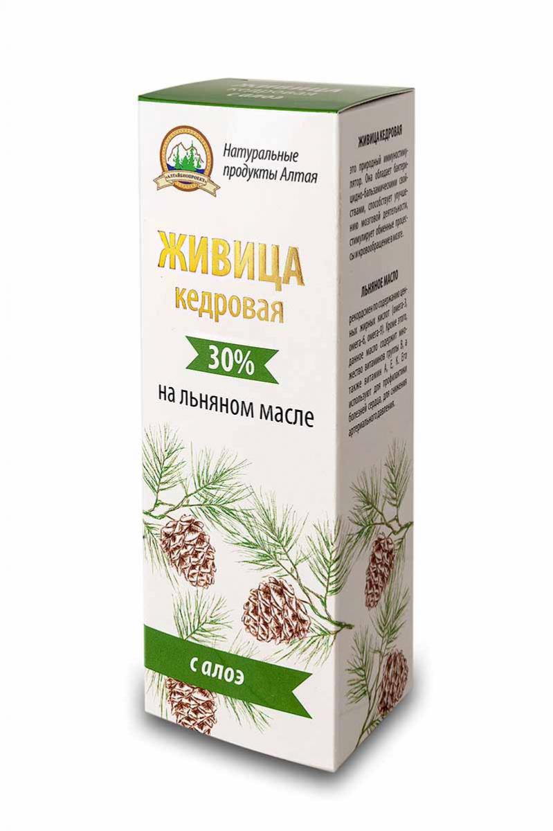 Живица кедровая на льняном масле с алоэ (100 мл)